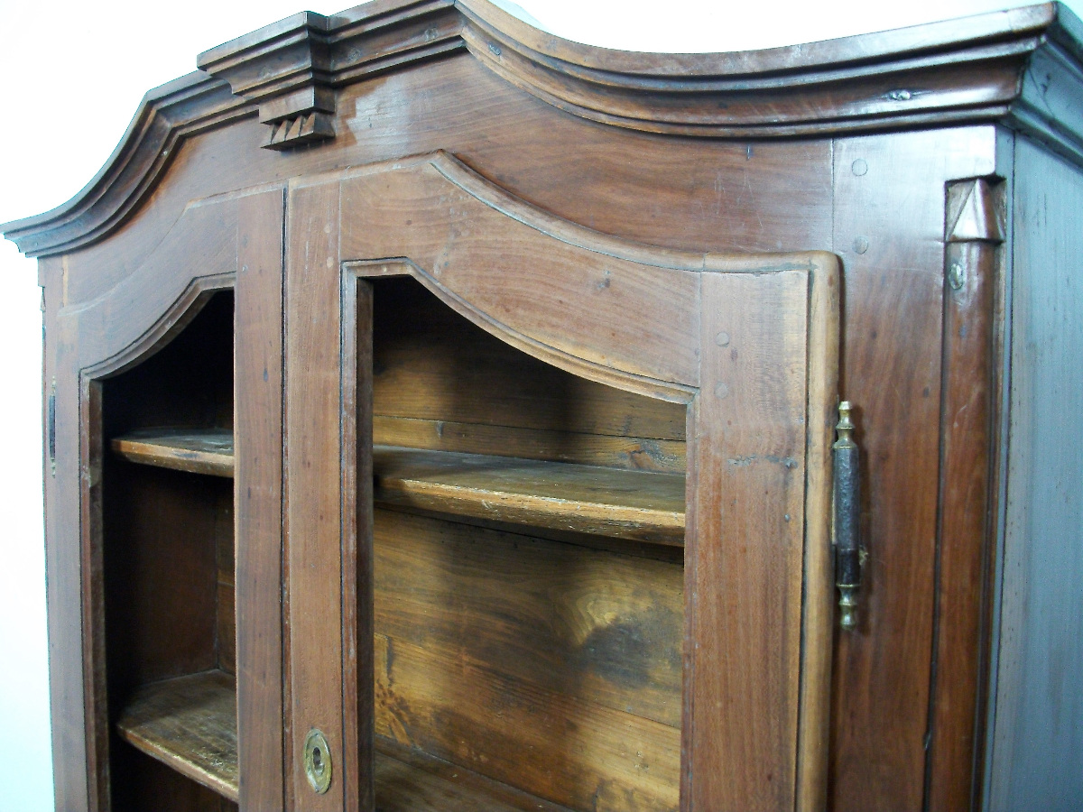 italian walnut display cabinet